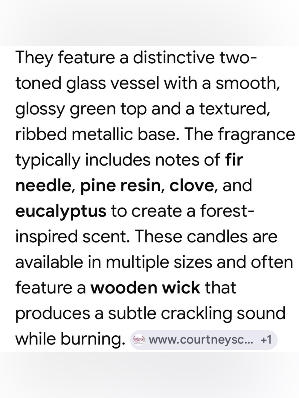 Siberian fir glass decor etched candle with wooden wick set of 2 - Picture 4 of 4